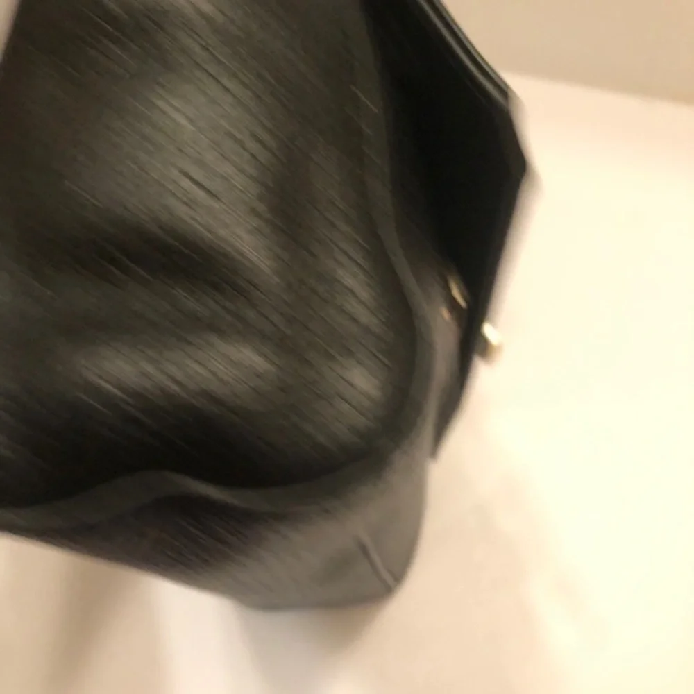 Michael kors black leather top handle bag
